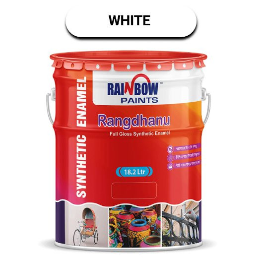 Rainbow Rangdhanu Full Gloss Synthetic Enamel Paint-White