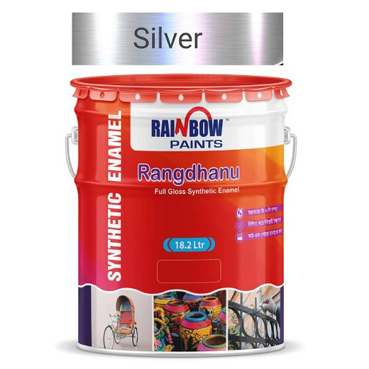 Rainbow Rangdhanu Full Gloss Synthetic Enamel-Silver Colour Paint রংধনু ফুল গ্লস সিন্থেটিক এনামেল-সিলভার কালার পেইন্ট