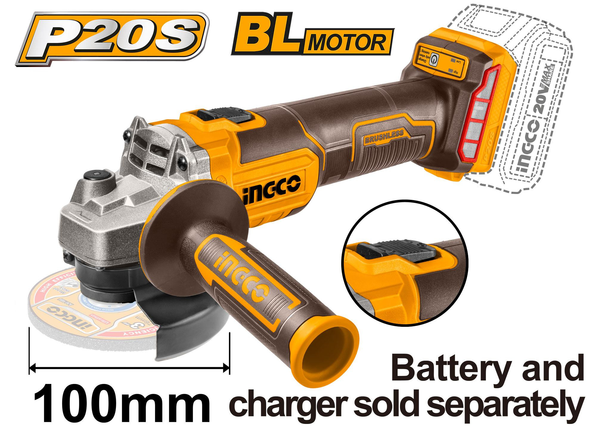 Cordless angle grinder