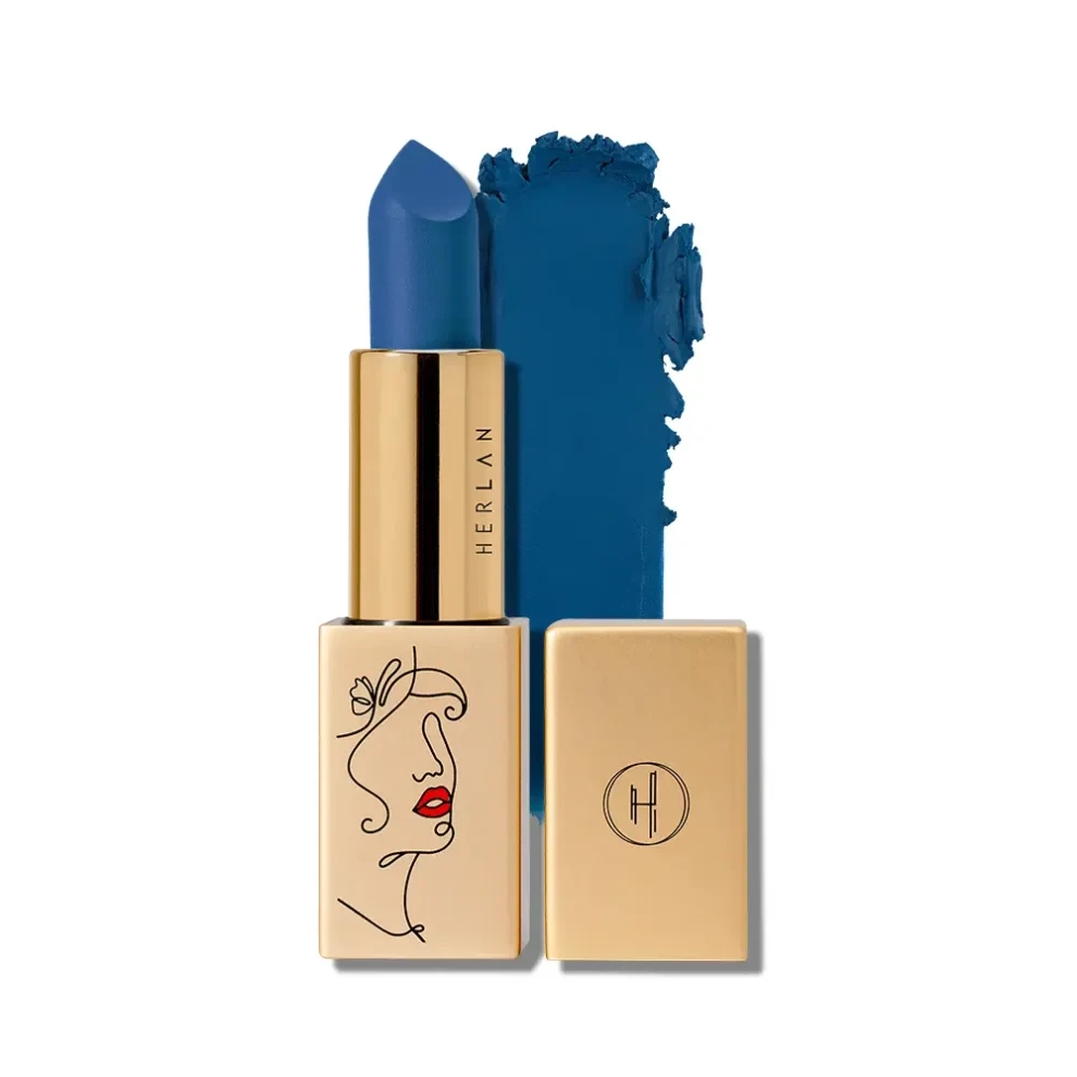 Herlan Cushion Matte Lipstick Retrograde Blue