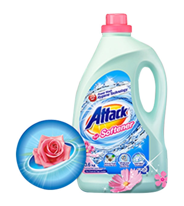 Attack Liquid Detergent Bottle Plus Softener 3.6 kg