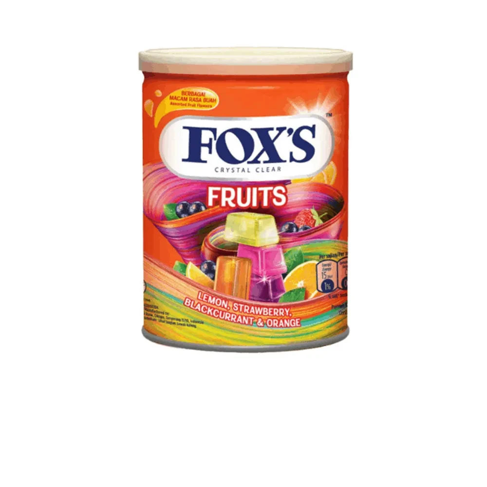 Fox'S Crystal Clear Candy (Fruits Flavored) Tin- 180gm