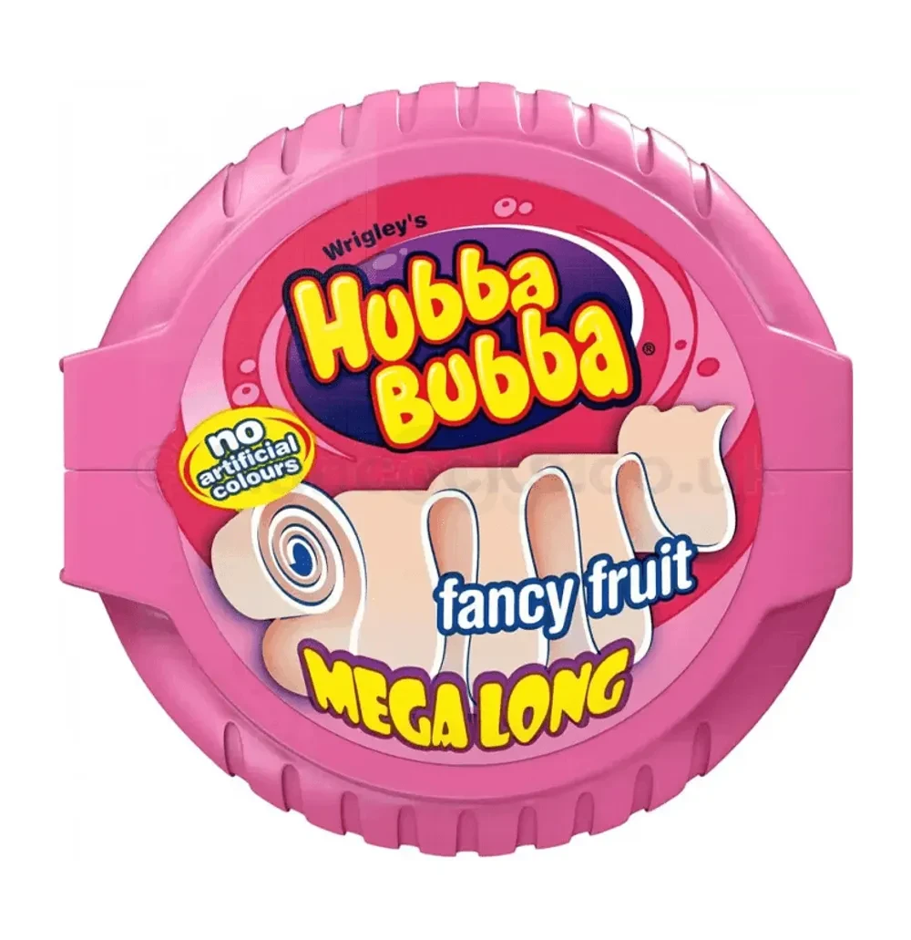 Wrigley's Hubba Bubba Fancy Fruit Bubblegum Mega Long Tape