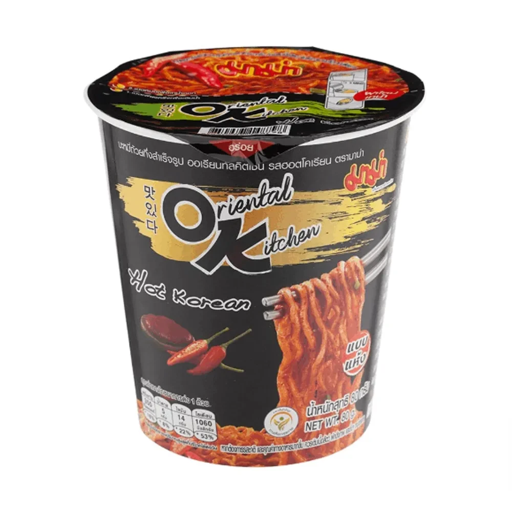 Mama OK Instant Cup Noodles Hot Korean Flavour 80gm