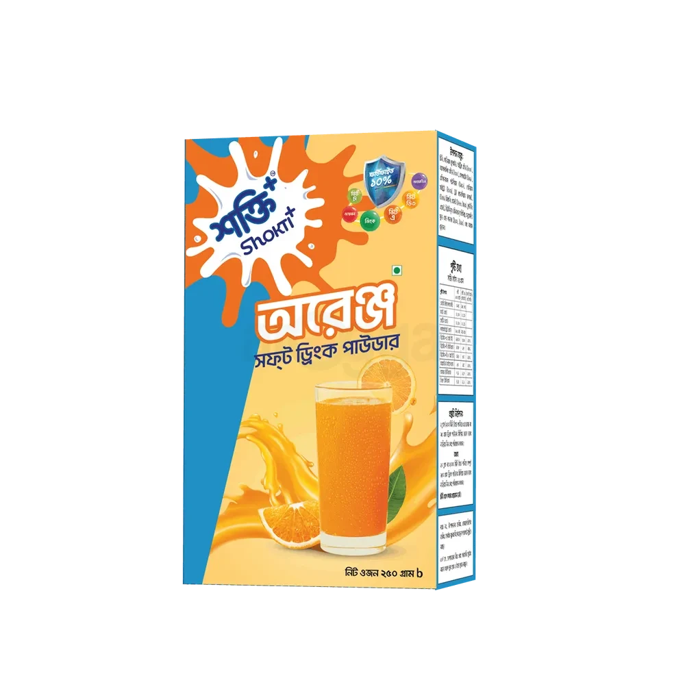 Shokti+ Orange Soft Drink Powder-P&F Pack