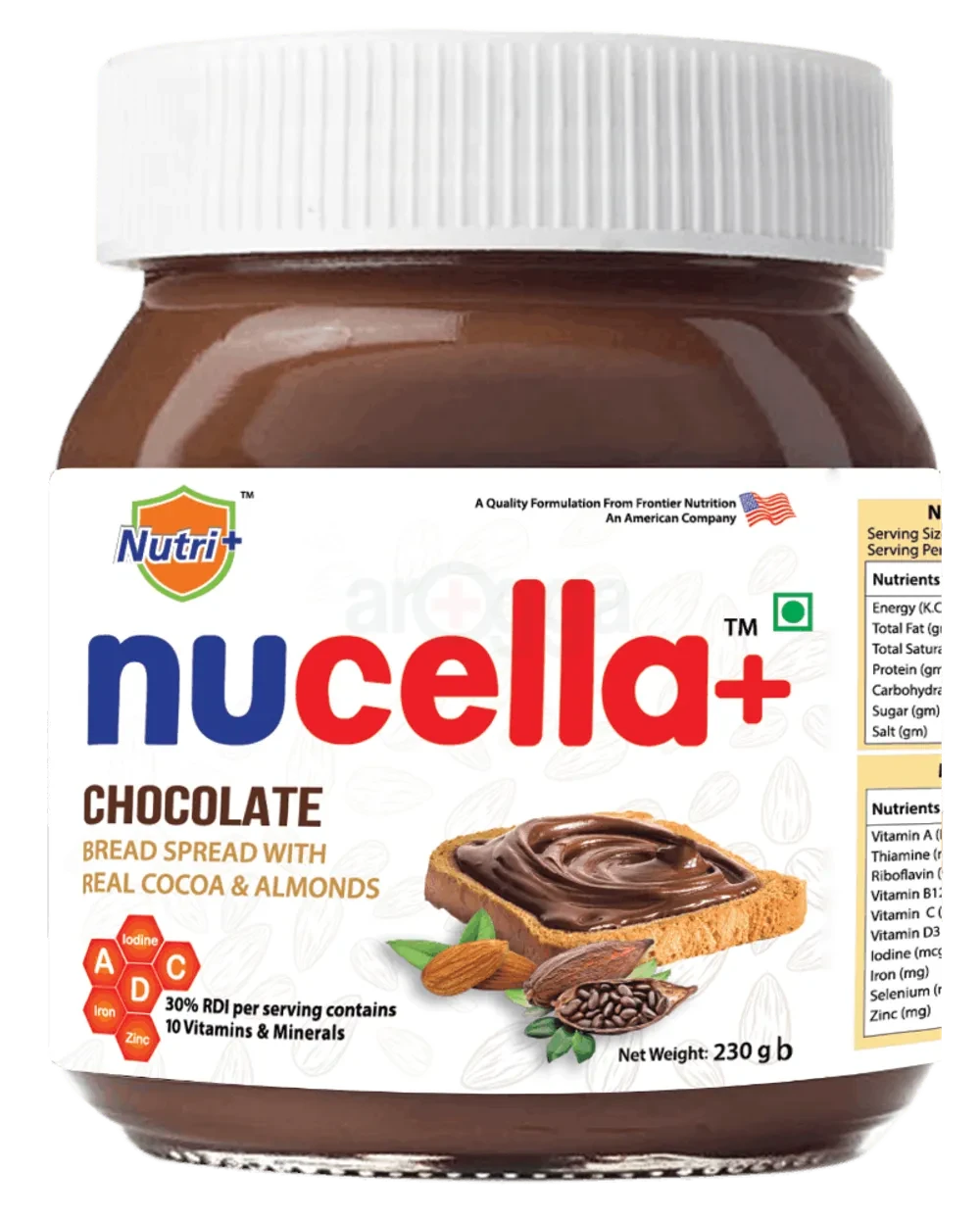 Nucella+ Chocolate Bread Spread Cocoa & Almonds 230gm