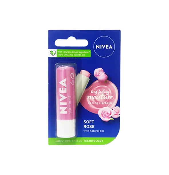 Nivea Soft Rose Long Lasting Moisture Caring Lip Balm - 5.5ml