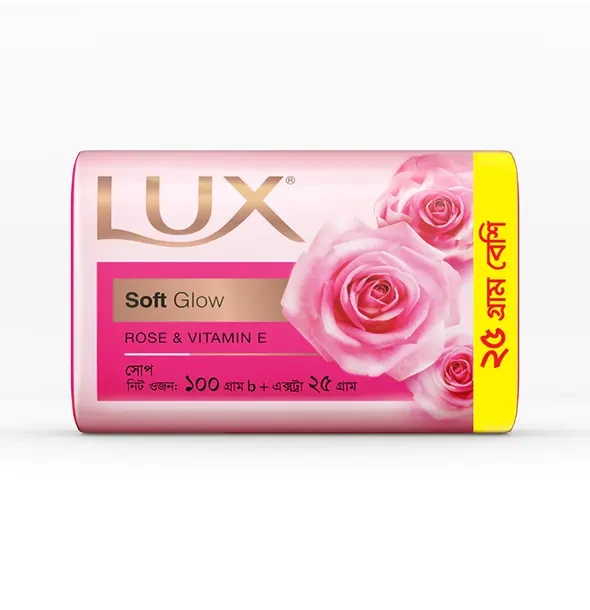 Lux Soft Glow Rose & Vitamin E Soap - 100g (Extra 25g)