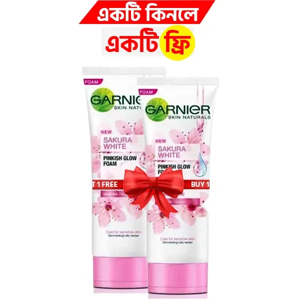 Garnier Sakura White Pinkish Glow Facial Foam - 100ml (B1G1)