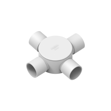 CIRCULAR BOX 3/4'' 4 WAY SHORT WHITE