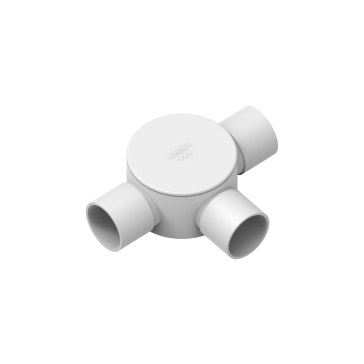 CIRCULAR BOX 3/4'' 3 WAY SHORT WHITE