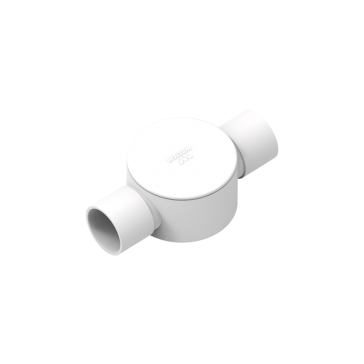 CIRCULAR BOX 3/4'' 2 WAY SHORT WHITE