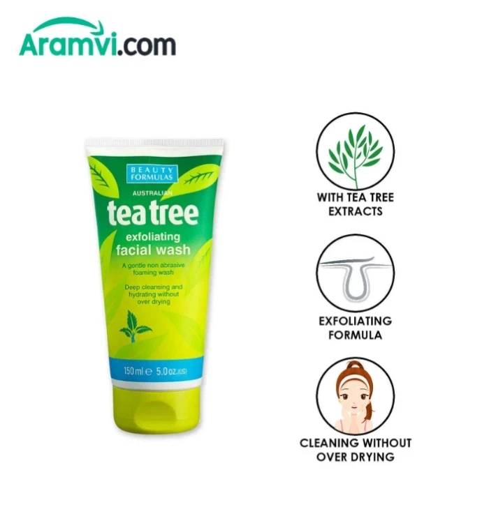 Beauty Formulas Tea Tree Exfoliating Facial Wash - 150ml