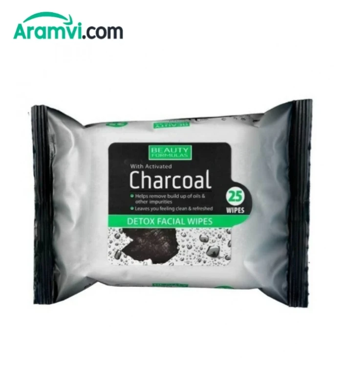 Beauty Formulas Charcoal Detox Facial Wipes - 25 Wipes
