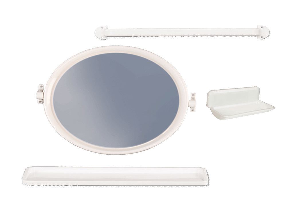 ABS Round Basin Mirror White