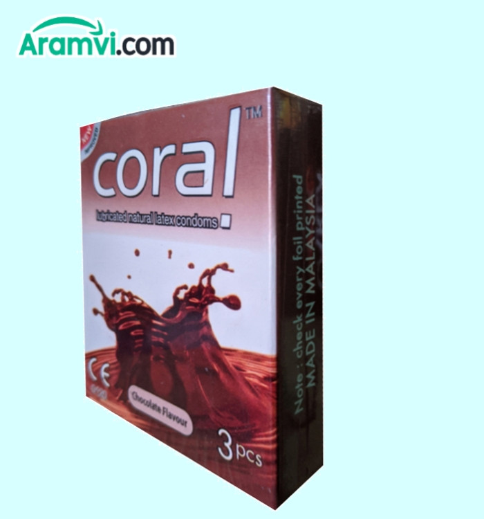 Coral - Chocolate Flavors Lubricated Natural Latex Condom - Combo 2 Packs