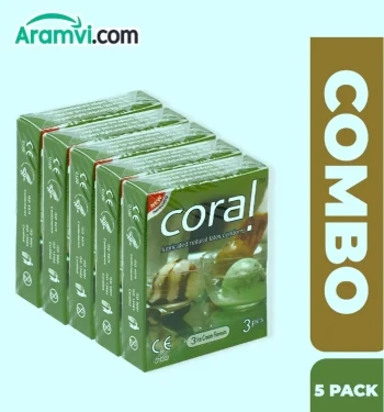 Coral Ice Cream Flavor Latex Condoms (5 packs combo) (5 x 3 = 15 pcs)