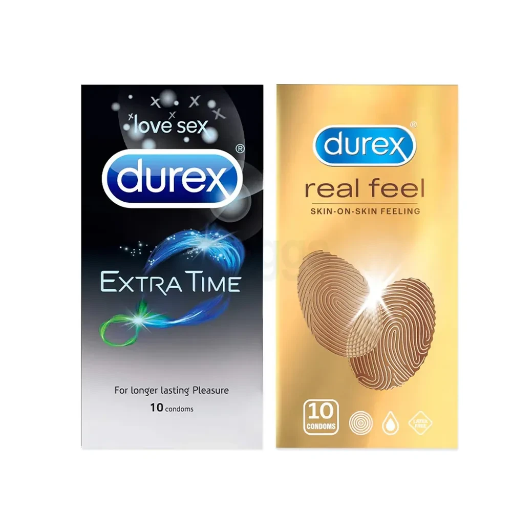 Durex Be My Snack Combo Pack Of 10x2 = 20Pcs - Real Feel - Extra Time Condom (10)