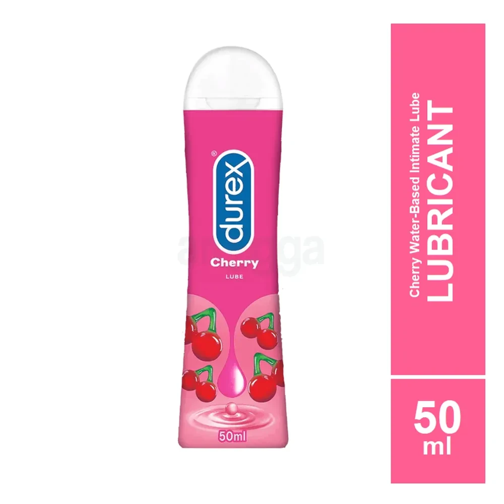 Durex Play Cherry Flavoured Lubricant Gel | Water-Based Intimate Lube - 50ml