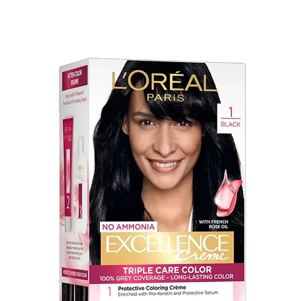 Loreal Paris Excellence Creme Triple Care Hair Color Black 1 - 100g