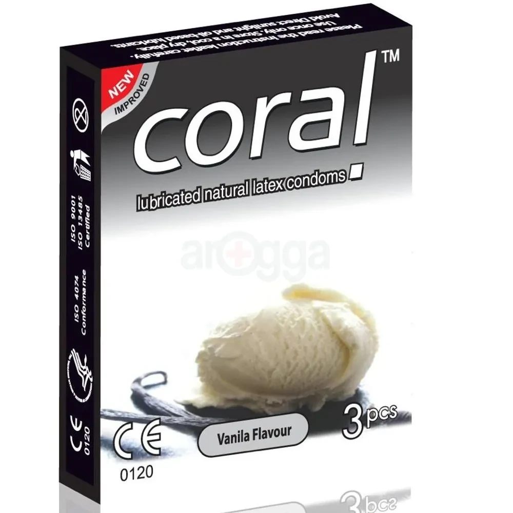 Coral Condom Vanila Flavour 3's Pack