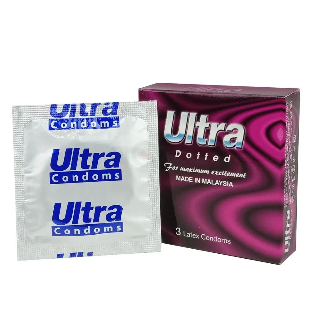 Ultra Dotted Latex Condoms Dotted (Malaysia) - 3Pcs Pack