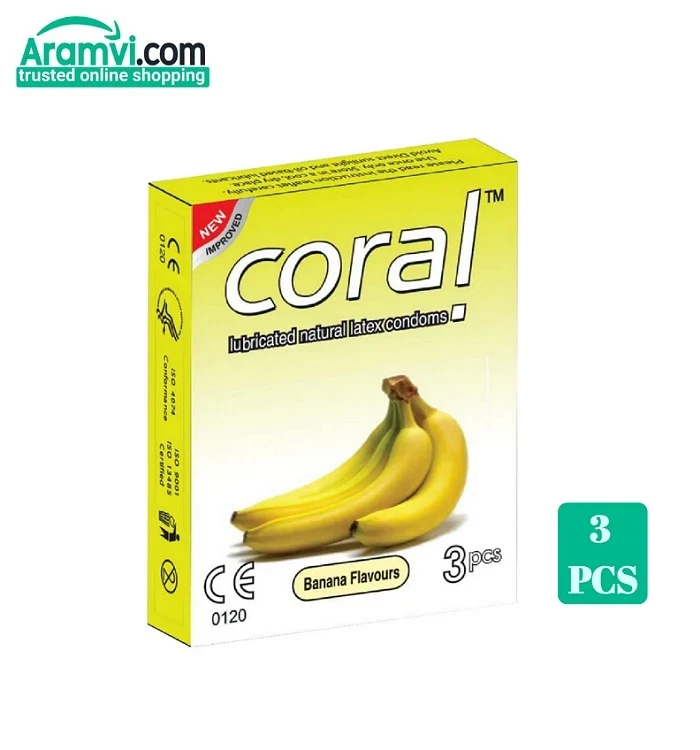 Coral Condom Banana Flavours 3's Pack