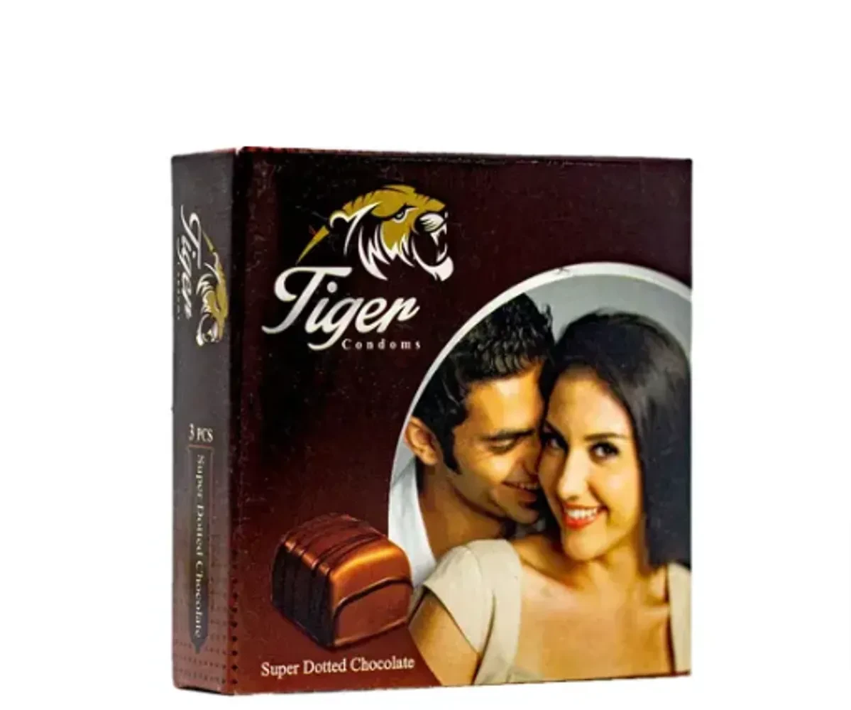 Tiger Dotted Condom Chocolate Flavor 3's Pack