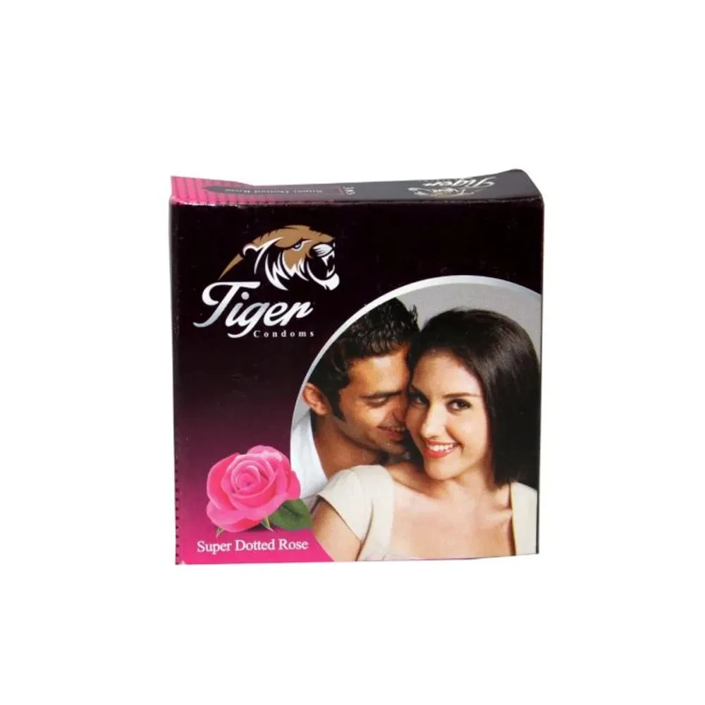 Tiger Dotted Condom Rose Flavor 3's Pack