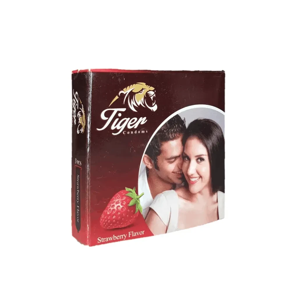 Tiger Dotted Condom Strawberry Flavor 3's Pack