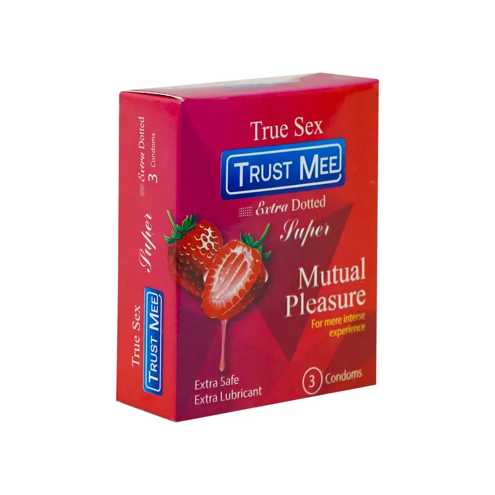 Trust Mee Strawberry Mutual Pleasure Condom - 3Pcs