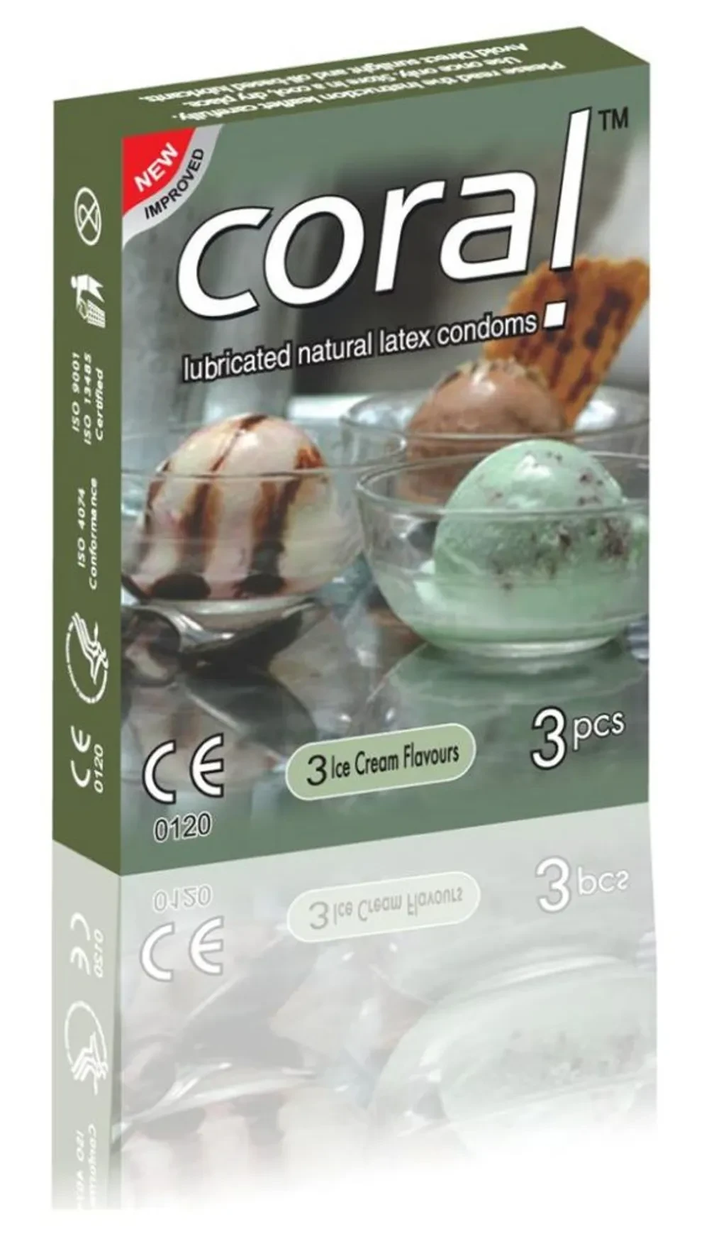 Coral Condom 3 Ice Cream Flavours 3's Pack