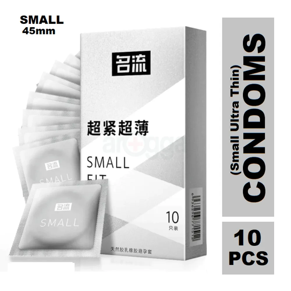 Celebrity Small Fit 45mm Ultra Thin Plain Silver Condom - 10Pcs Pack(From Malaysia)