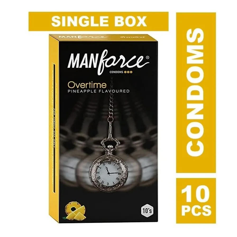 Manforce Overtime Pineapple 3in1 (Ribbed, Contour, Dotted) Condom - 10Pcs Pack(India)