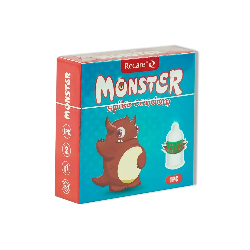 Recare Monster Condom - Spike Funny Shape Condom 1Pcs Pack Blue