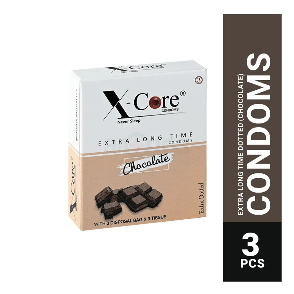 LOTTIE-8.png X-Core Extra Time Dotted Condom (Chocolate Flavoured) - 3pcs Pack(India)