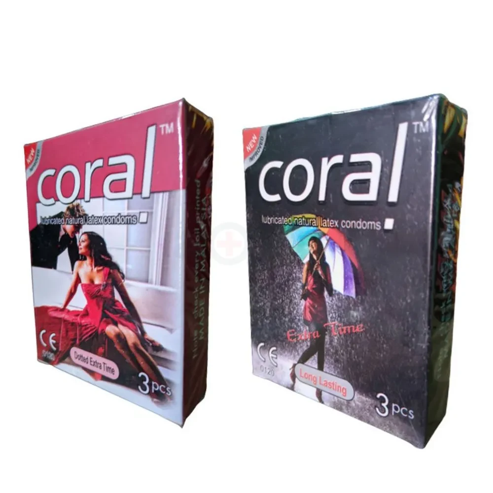 Coral Dotted Extra Time & Long-Lasting Condom-6pcs
