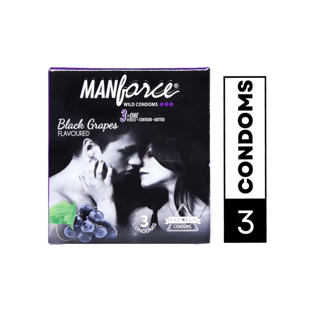 Manforce - Dotted Black Grapes - Single Pack - 3x1=3pcs Condom