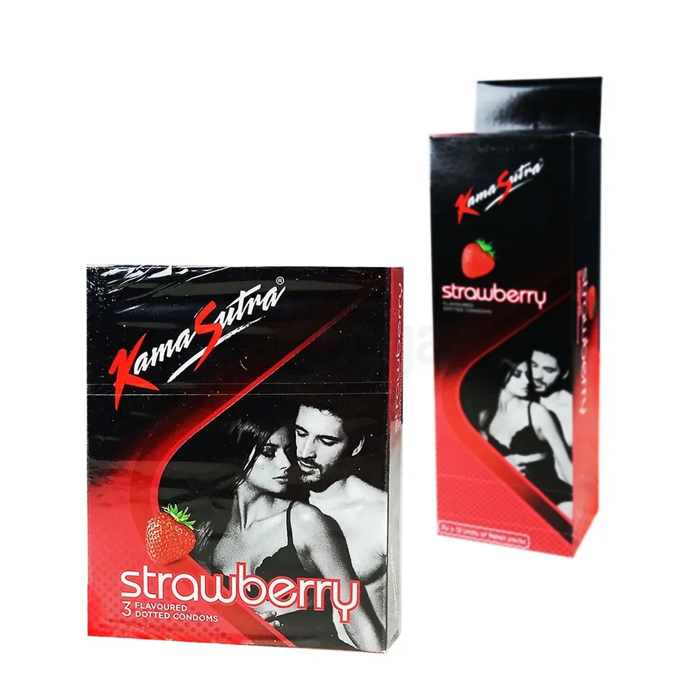 KamaSutra Strawberry Flavoured Condom 3's Pack (Made in India)