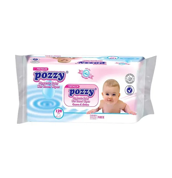 Pozzy Hygienic Baby Wet Towel Wipes - 120pcs