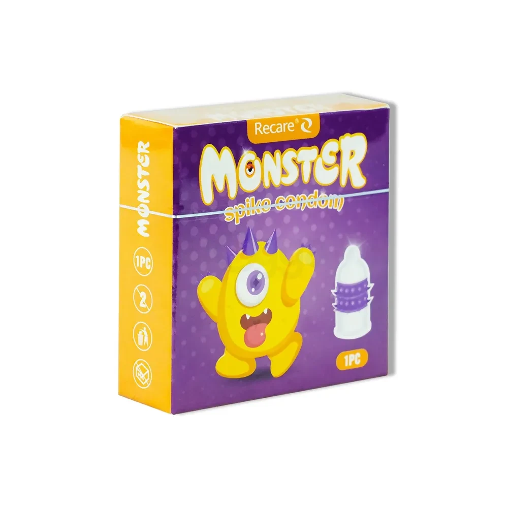 Recare Monster Condom - Spike Funny Shape Condom 1Pcs Pack Purple