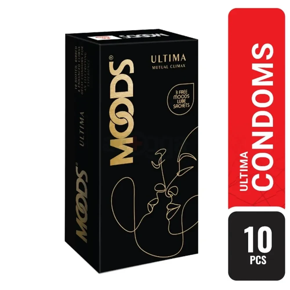 Moods Ultima Mutual Climax - Dotted Ribbed Climax Delay Condom - 10's Pack (India)