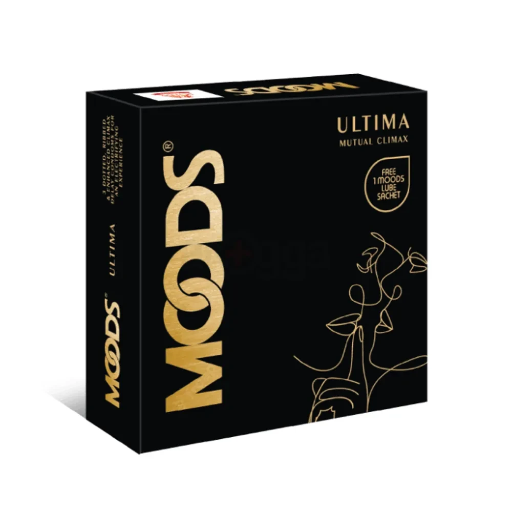 Moods Ultima Mutual Climax - Dotted Ribbed Climax Delay Condom - 3Pcs Pack (India)