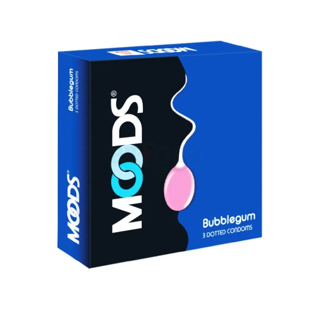 Moods Bubblegum Flavored Dotted Premium Condom - 3Pcs Pack