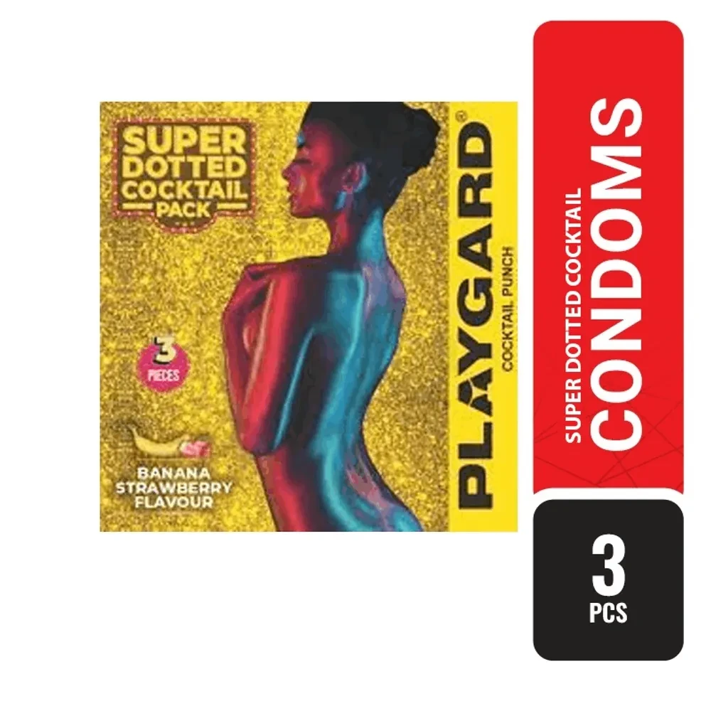 Playgard Cocktail Super Dotted Banana-Strawberry Condom - 3's Pack(India)