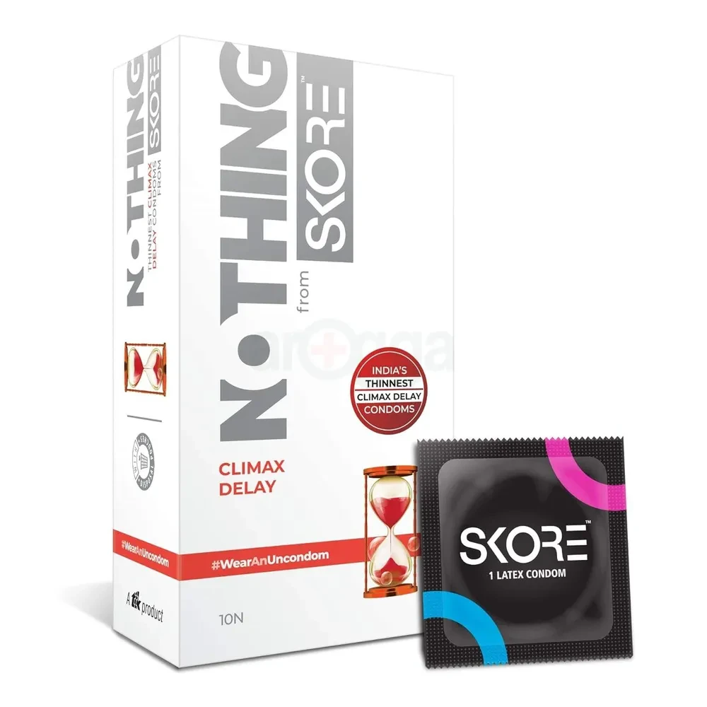 Skore Nothing Thinnest Climax Delay Flavoured Condoms 10's Pack
