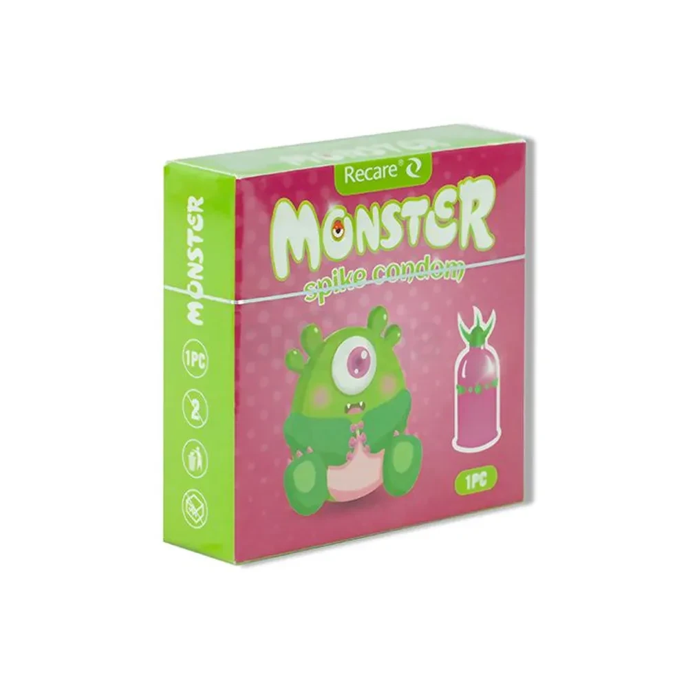 Recare Monster Condom - Spike Funny Shape Condom 1Pcs Pack Pink