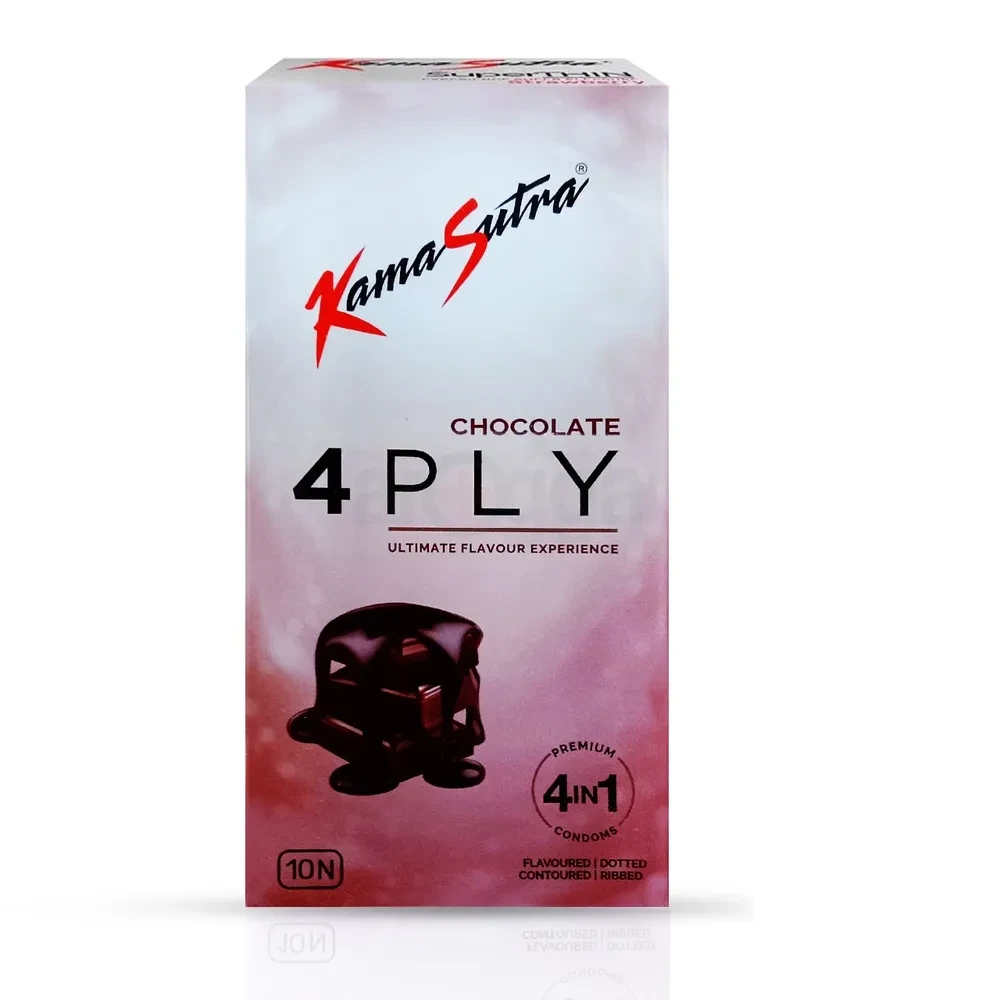 Kamasutra Chocolate 4 Ply Flavoured Dotted Condoms 10's Pack