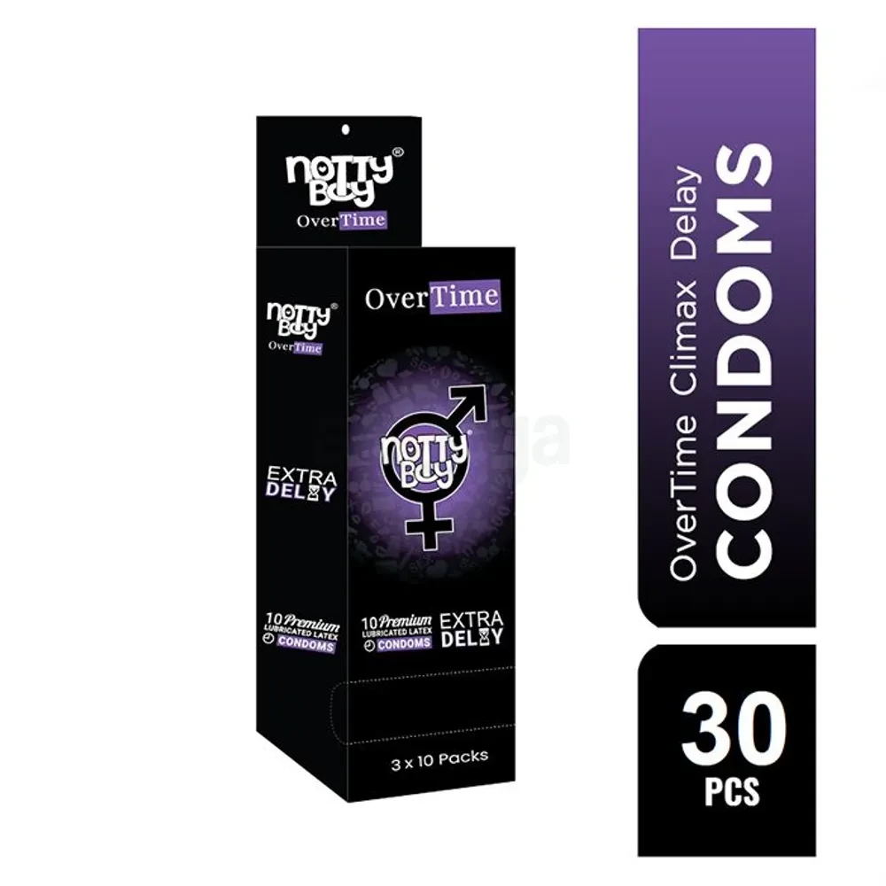 NottyBoy Over Time Climax Delay Extra Time Long Lasting Condom - 30 Pcs Full Box