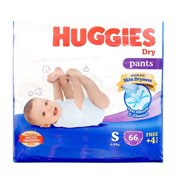 Huggies Dry Pants Baby Diaper (4-8kg) S66+4